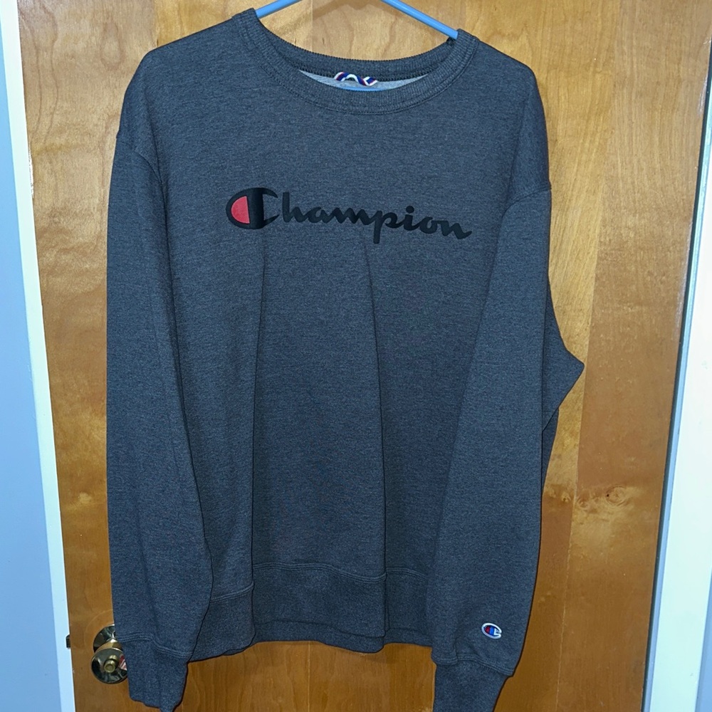 Champion Men's Dark Gray Crewneck Sweater